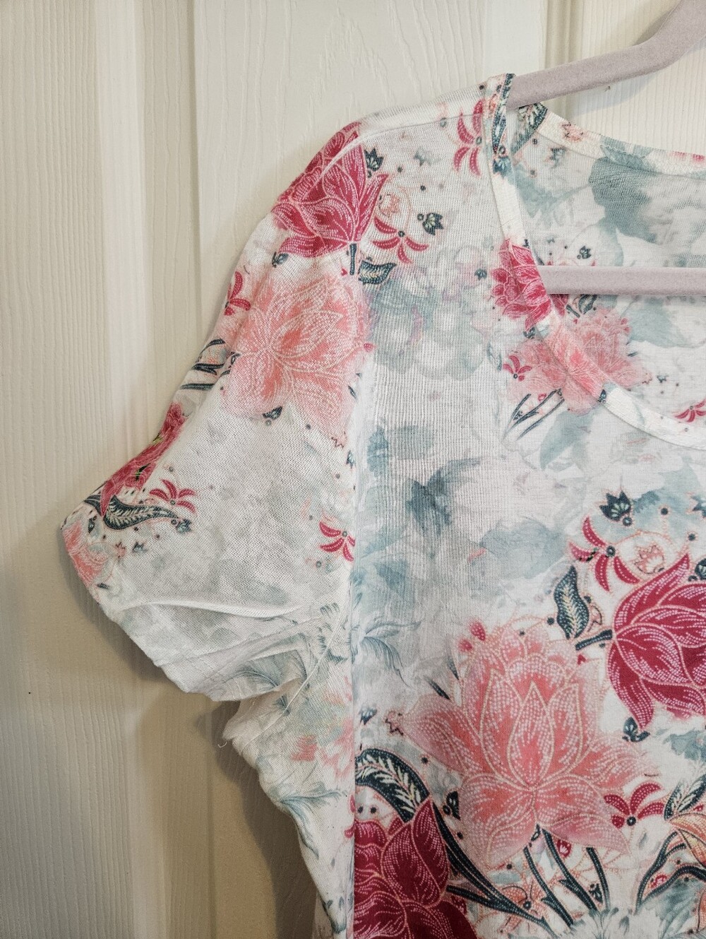 Style & Co Womens XXL Floral Short Sleeve T-Shirt Scoop Neck Top - Picture 4 of 7